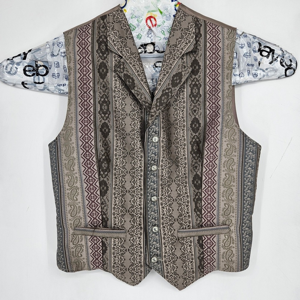 Vintage Wah‎ Maker Vest Mens Medium Frontier USA Made Western Cowboy Ranch